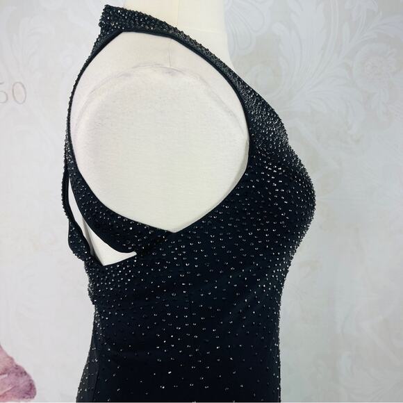 Abby Paris Black sequin studded gown Size 14 NWT - Picture 6 of 14